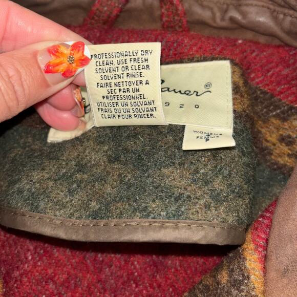 Vintage 90’s Wool Blanket Barn Eddie Bauer Jacket Women’s S Cottage Prairie Art - Picture 8 of 12